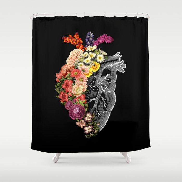 Spring Shower Curtain Flower Heart Spring Shower Curtain