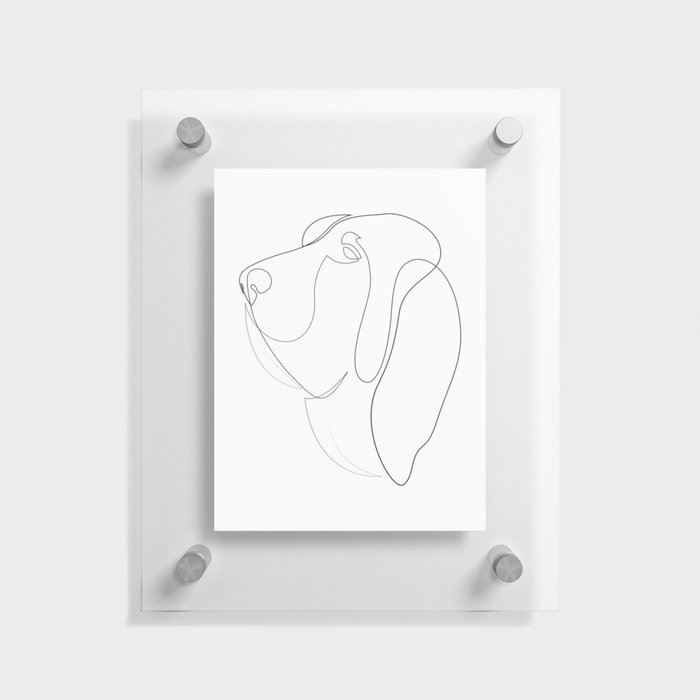 Bloodhound - one line drawing Floating Acrylic Print