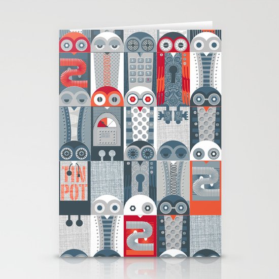 Tin Pot Owl-Bot Parliament Stationery Cards