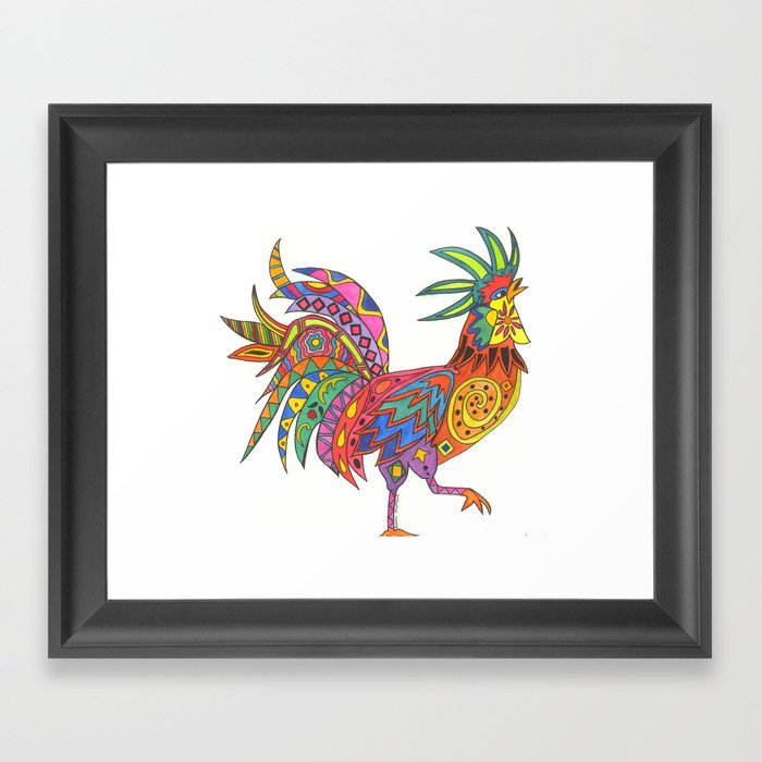 Abstract Rooster Framed Art Print