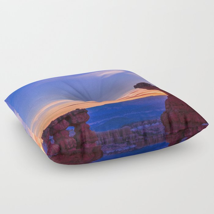 Sunrise Silhouettes - 1021 Thor's Hammer, Bryce Canyon National Park Floor Pillow