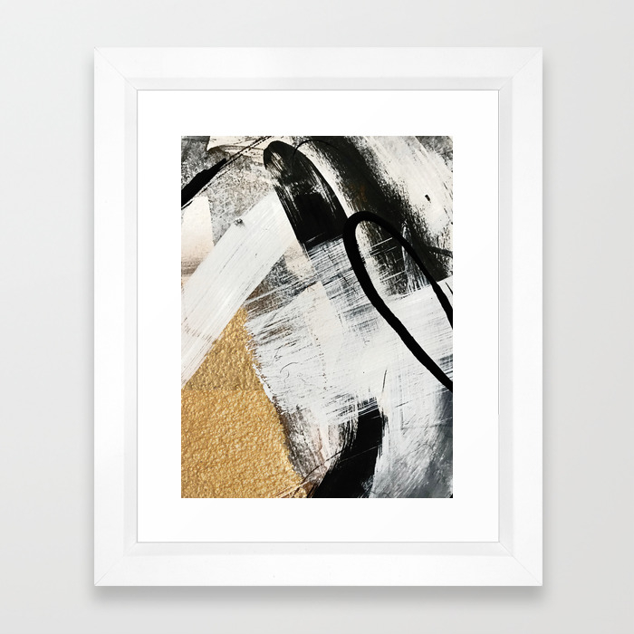 Armor 9 A Minimal Abstract Piece In Black White And Gold By