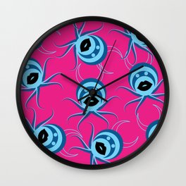 Whimsical Insect Graphic Pattern Wall Clock
