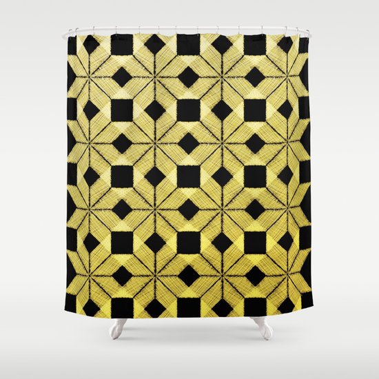 Golden Snow Shower Curtain