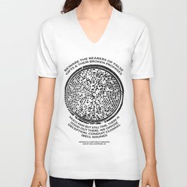 Decoded Crop Circle UFO Alien Message Beware the Bearers of False Gifts UK V Neck T Shirt