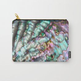 Glowing Cotton Candy Pink & Green Abalone Mother of Pearl Carry-All Pouch