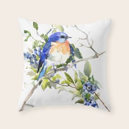 blue bird pillow