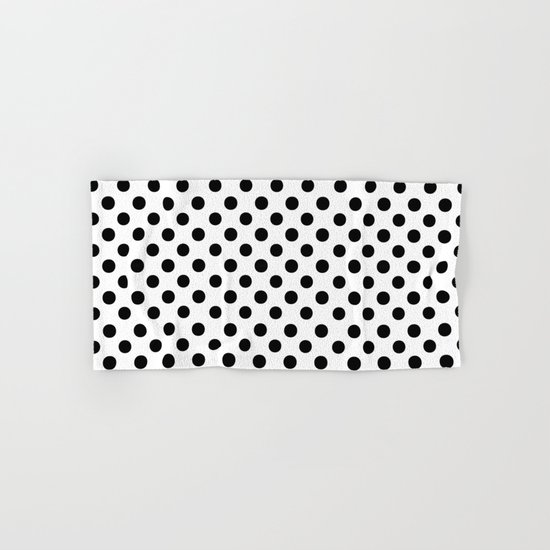 Polka Dots (Black/White) Hand & Bath Towel