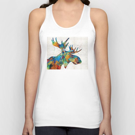 Colorful Moose Art - Confetti - By Sharon Cummings Unisex Tank Top