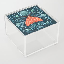 Night Moth Orange Blue Acrylic Box