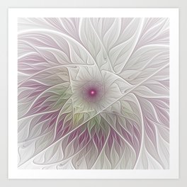 Fantasy Flower, Abstract Fractal Art Art Print