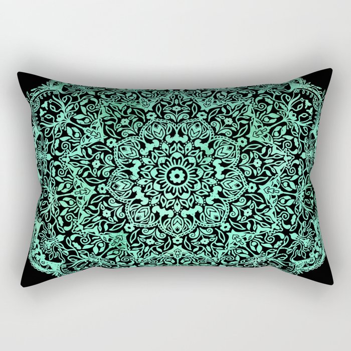 Mandala emerald green Rectangular Pillow