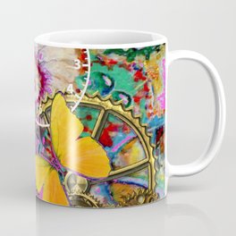 PINK STEAMPUNK BUTTERFLY TIME MODERN ART Coffee Mug