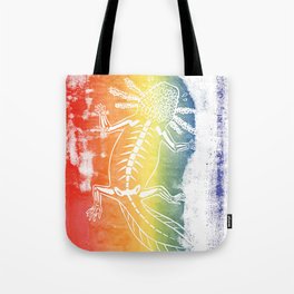 Rainbow Axolotl Monoprint Tote Bag