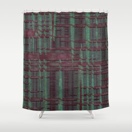 Futuristic Metal Matrix Art Pattern Shower Curtain
