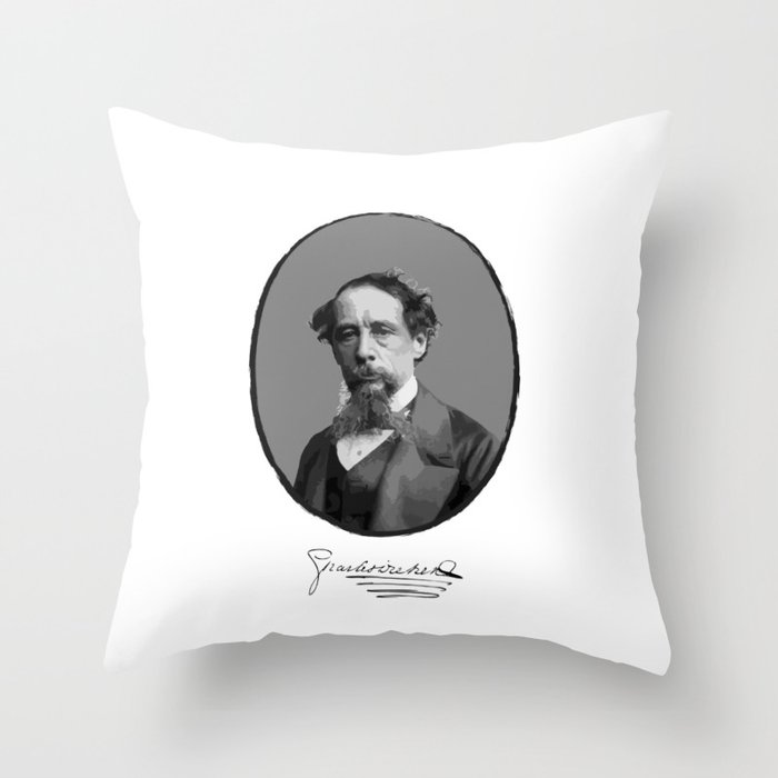 Authors - Charles Dickens Throw Pillow