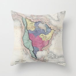 William Gilpin - 1872 Map of North America Throw Pillow