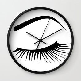 Closed Eyelashes Left Eye Wall Clock