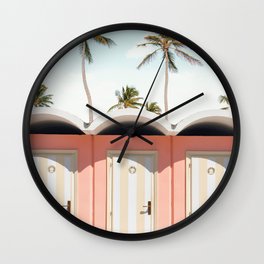 Beach Doors Wall Clock | Summer, Doors, Sun, Europe, Sea, Palmtrees, Colors, Pastel, Cervia, Film 