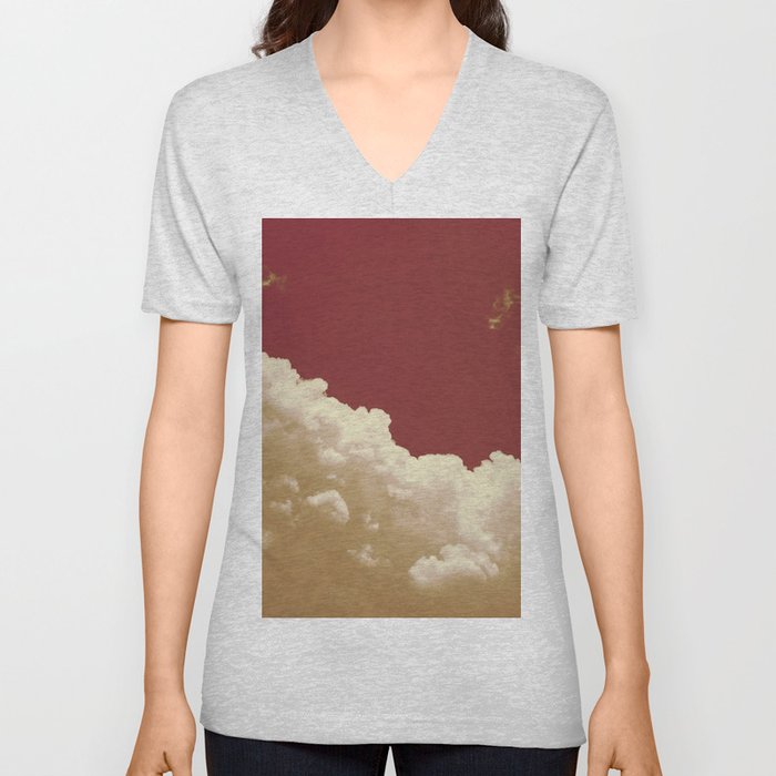 Clouds in the Sky V Neck T Shirt