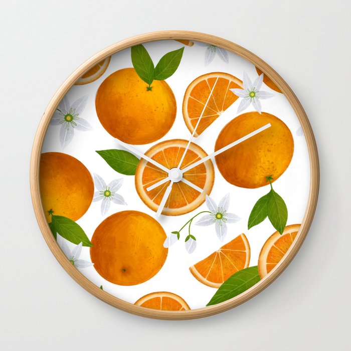 Spring Oranges Wall Clock