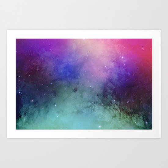 Mystical azure galaxy Art Print