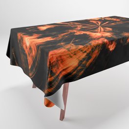 Black and Orange Fire Tie Dye Splash Abstract Artwork Tablecloth