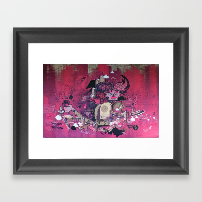 Dont Worry - Party Hard (Pink) Close Up Framed Art Print