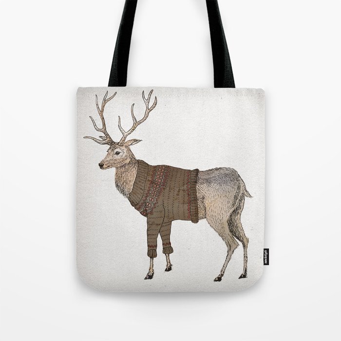 Winter Stag Tote Bag