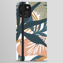 Abstract tropical organic nature shape leaf pattern iPhone Wallet Case