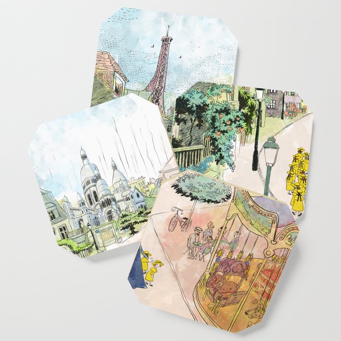 Madeline Montmartre colored Coaster