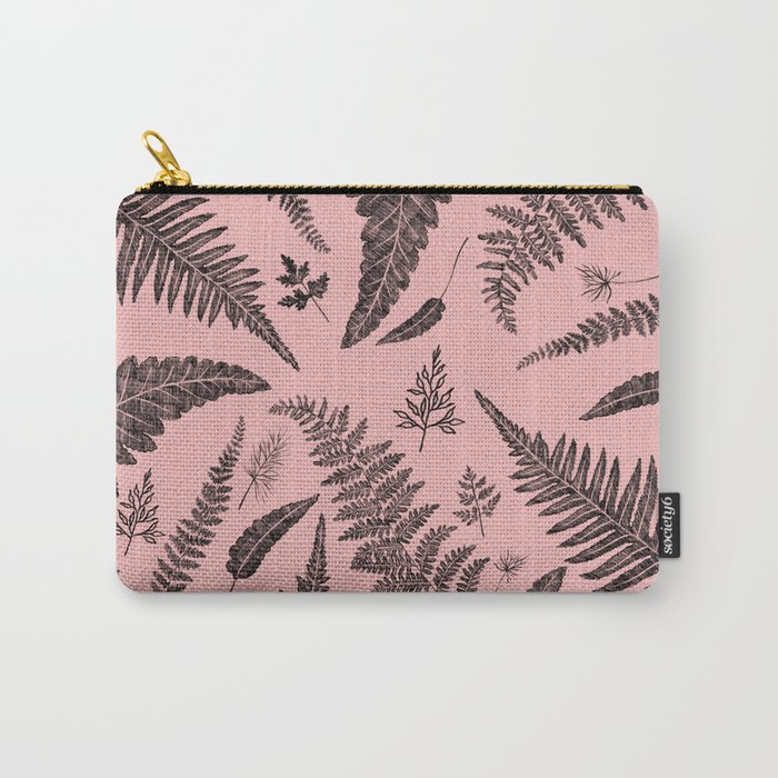 Pink Ferns Carry-All Pouch