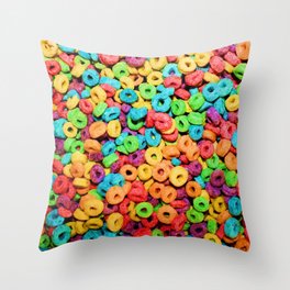 Fruit Loops Cereal Throw Pillow