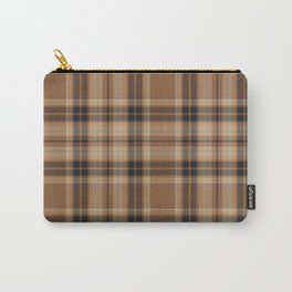 Brown Ombre Plaid Tartan Textured Pattern Carry-All Pouch