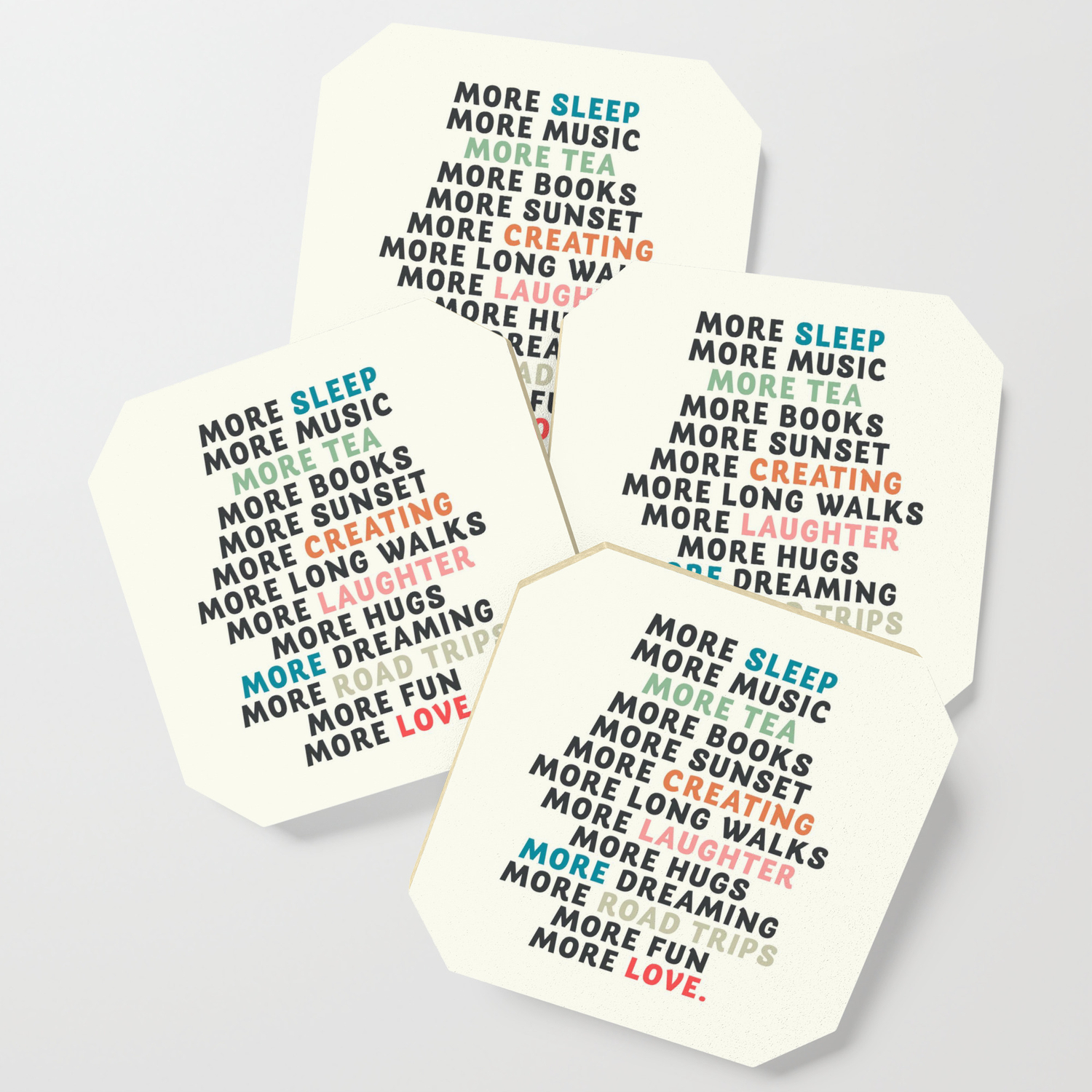 Good Vibes Quote More Sleep Dreaming Road Trips Love Fun Happy Life Lettering Laughter Coaster By Stefanoreves Society6 Happiness is the spiritual experience of living every minute with love, grace, and gratitude. society6