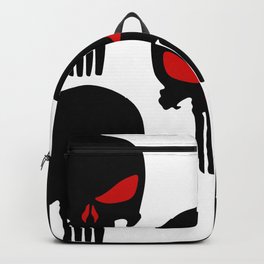 Black red Punisher Skull Pattern Backpack