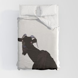 Funny goat looking at you Duvet Cover