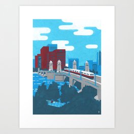 Longfellow Bridge and the Charles - Boston Landmark Series Art Print