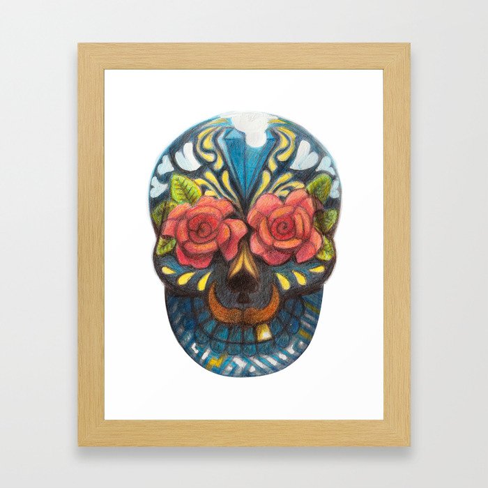 mexican skull Framed Art Print