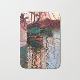 Egon Schiele Harbor of Trieste Bath Mat