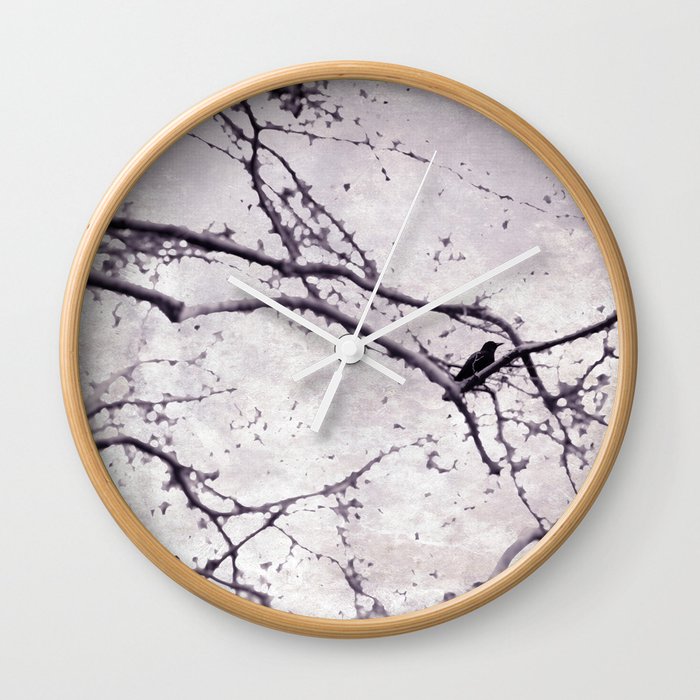 Winter Crow Wall Clock