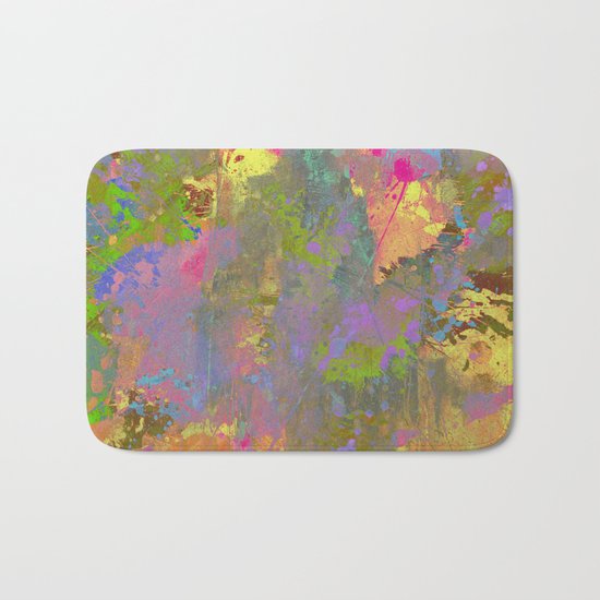 Messy Art II - Abstract, pastel coloured artwork in a random, chaotic, messy style Bath Mat