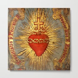 Sacred Heart Metal Print | Virginofguadalupe, Heart, Frida, Red, Mexico, Folk, Vivamexico, Folklore, Shrine, Mexican 