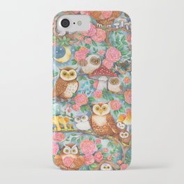 Owls Family on a Blossom Tree iPhone Case