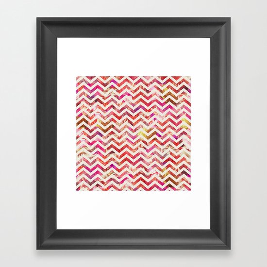 FLORAL CHEVRON Framed Art Print