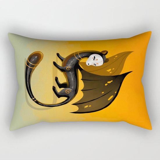 Black Stoat Rectangular Pillow