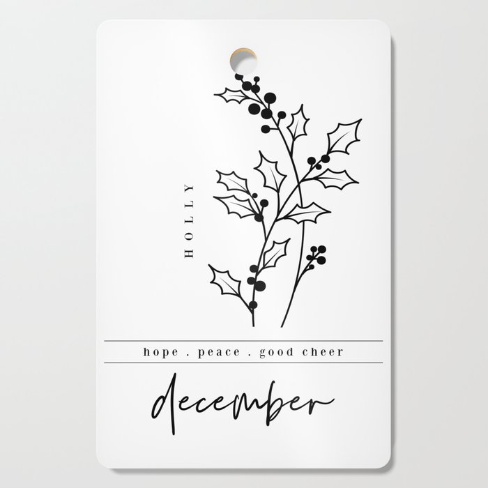 December Birth Flower | Holly Cutting Board