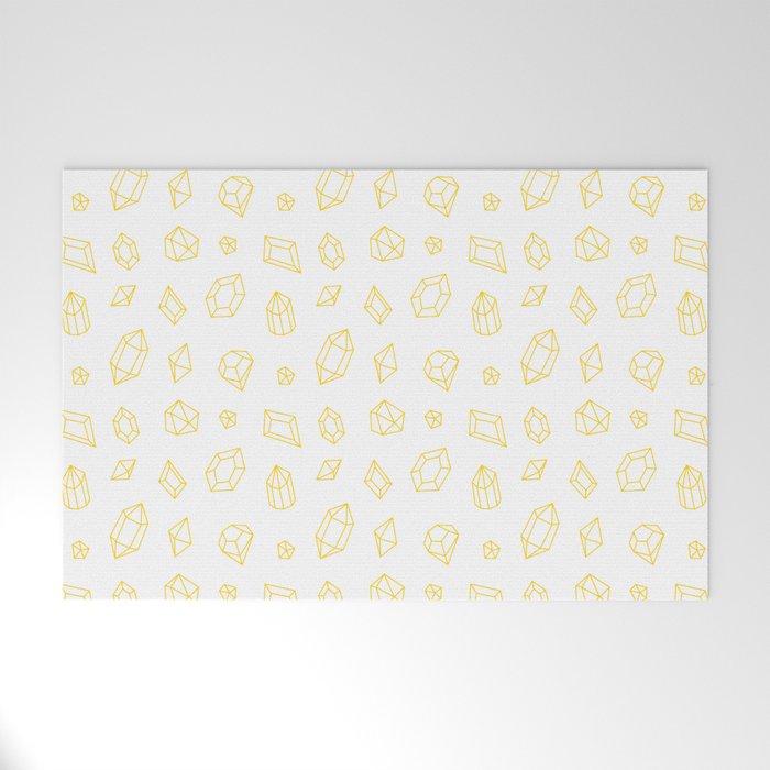 Yellow Gems Pattern Welcome Mat