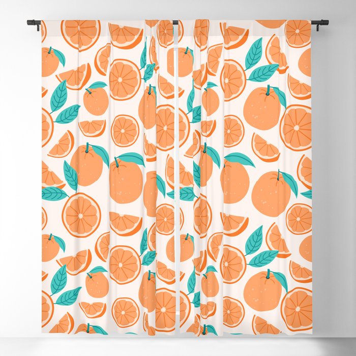 Orange Fruit Pattern Blackout Curtain