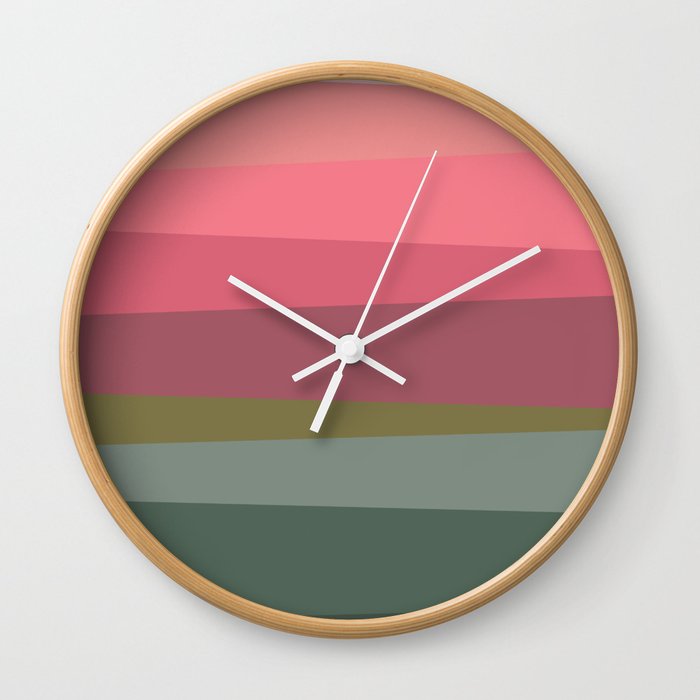 Pinks and greens Wall Clock